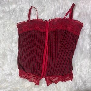 Red lace up corset lingerie size XL
